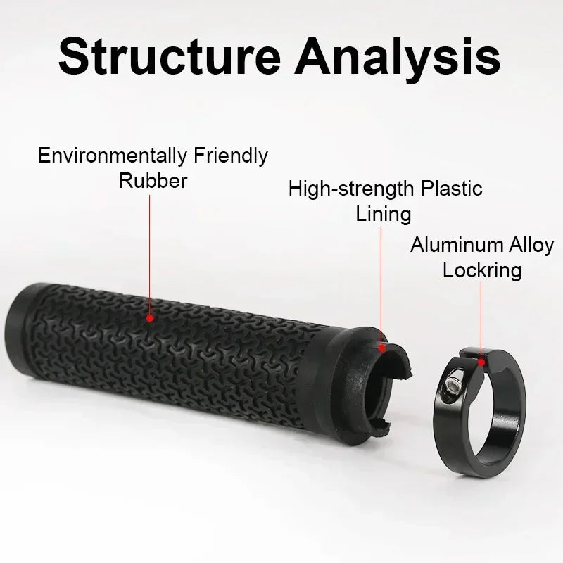 BUCKLOS Lock-On Bicycle Handlebar Grips — Anti-Slip Waterproof MTB Damping Cuffs for Mountain Bikes