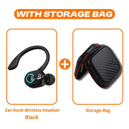 VAORLO Bluetooth 5.2 Ear-Hook Headphones – Mini HIFI Bass Wireless Earphones with Mic for Sports & Gaming