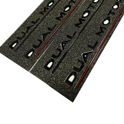 DUAL MOTOR Emblem for Tesla Model 3/Y/X/S — Chrome & Black/Red Trunk Badge Sticker, Car Styling