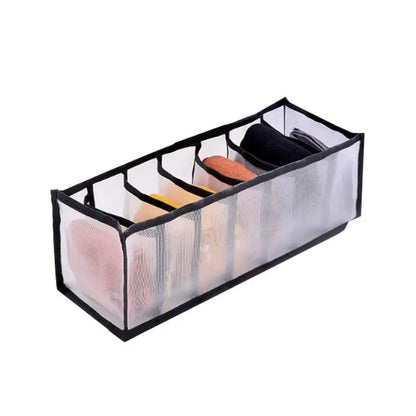 7-Grid Jeans Storage Box — Closet & Wardrobe Drawer Organizer for Clothes, Pants, and Socks Separation