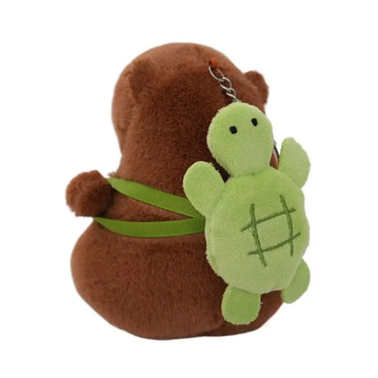 Plush Cocoa Cat Snapper Keychain – Cute Soft Doll Pendant, Exquisite Schoolbag Charm Accessory