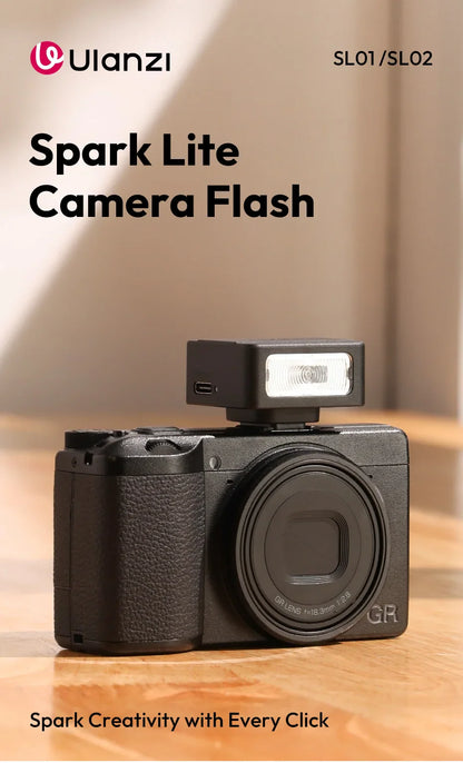 Ulanzi SL01/SL02 Mini Camera Flash – GN8 6500K SpeedLite for Canon, Sony, Nikon, Fuji DSLR, Vlog & Outdoor Photography