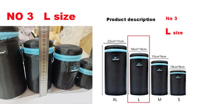 Lightdow 4-Size DSLR Lens Bag Set — Soft Protective Pouches S/M/L/XL for Camera Lenses