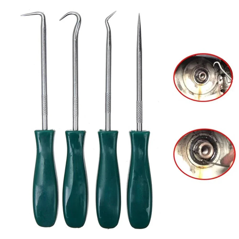 4Pcs Car Auto Vehicle Oil Seal Screwdrivers Set - 135mm O-Ring Seal Gasket Puller Remover Pick Hooks Repair Tools - Hot Sale!
