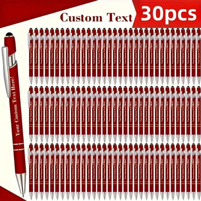 Customized Metal Ballpoint Pens - 30-Pack Engraved Logo Pens for Graduation & Holiday Gifts