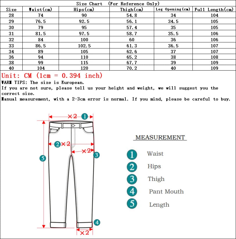 Men’s Casual Comfortable Jeans – Straight Loose Fit High Waist Elastic Trousers for All Seasons & Office Wear