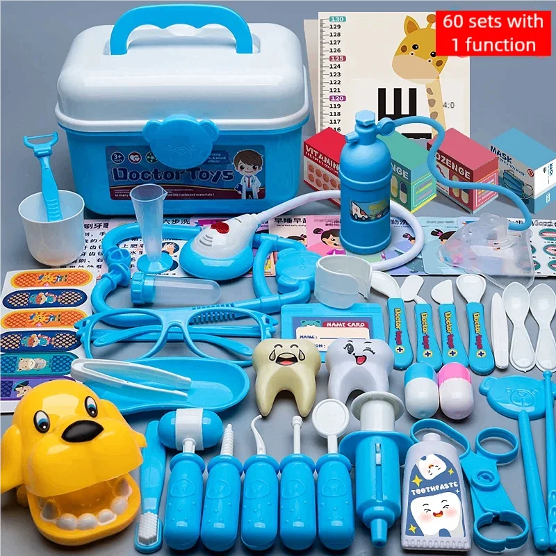 WizKidz Doctor Nurse Role Play Set - Medical Tools with Stethoscope & Injectors, Pretend Play Trolley Box, Ideal Gift for Kids