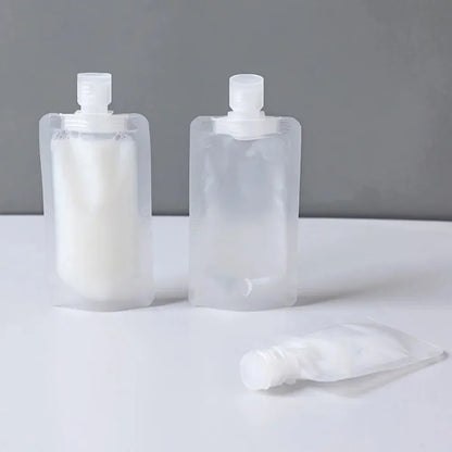 5pcs Travel Refillable Squeeze Bags — Empty Lotion, Shampoo, Conditioner & Cosmetic Storage Pouches for Toiletries