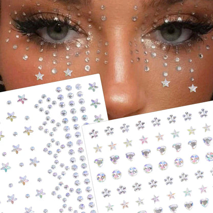 5D Face Diamond Gem Stickers - Colorful Rhinestone Body Makeup Tattoo for Festival, Nail Art & DIY Bling Style