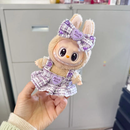 Cute Labubu Doll Outfit Set – Classic Dress for 17cm V2 Mini Dolls, Clothing Accessories for Kids Gift
