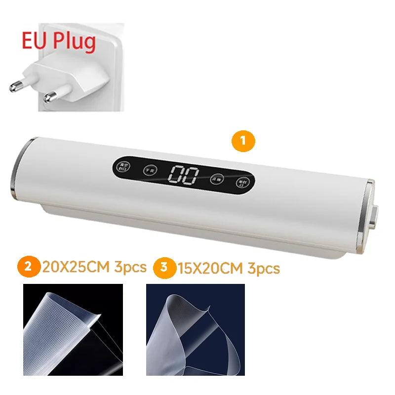 Portable Vacuum Sealer for Food Storage – Kitchen Gadget Air Compressor Plastic Bag Sealer Vacuum Packaging Machine for Home Use