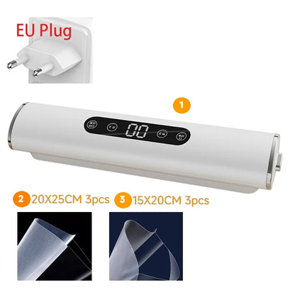 Portable Vacuum Sealer for Food Storage – Kitchen Gadget Air Compressor Plastic Bag Sealer Vacuum Packaging Machine for Home Use