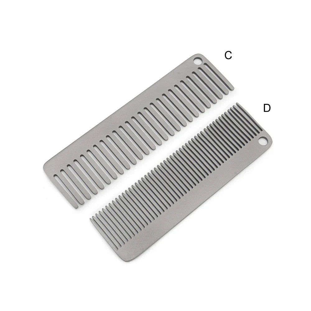 Small Titanium Alloy Portable Comb – Outdoor Camping Keychain Tool & Accessories