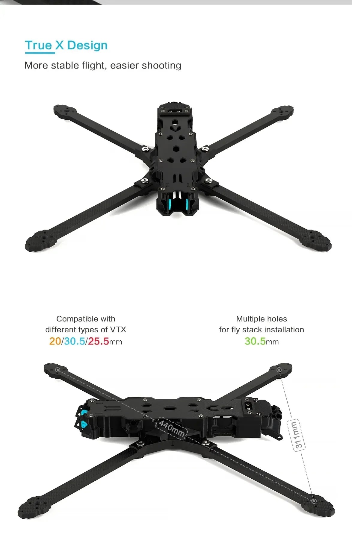 Axisflying Manta 10 X Lite 10-Inch FPV Drone — BNF Long Range Heavy Payload Cinematic Drone with 5.8G Analog VTX, 402mm Wheelbase