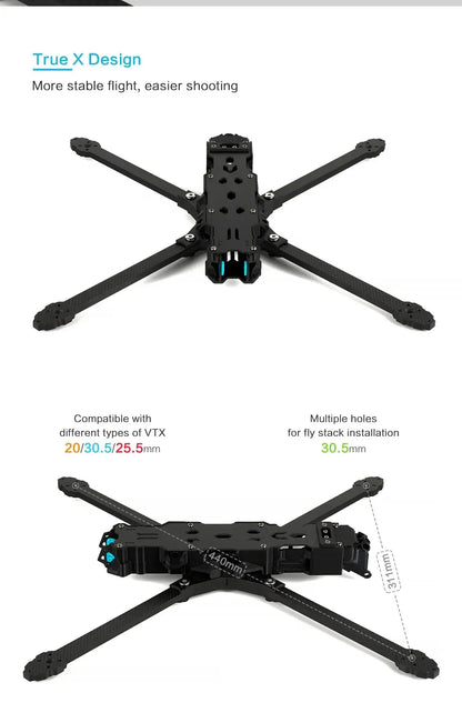 Axisflying Manta 10 X Lite 10-Inch FPV Drone — BNF Long Range Heavy Payload Cinematic Drone with 5.8G Analog VTX, 402mm Wheelbase