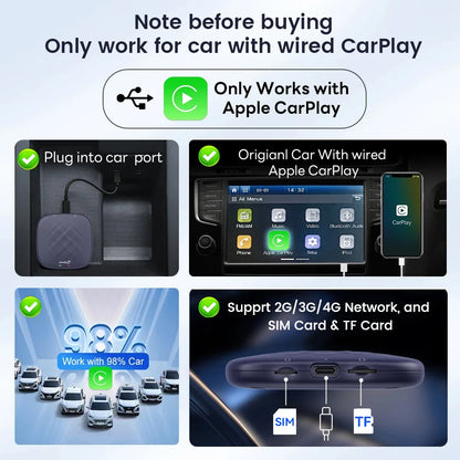 Carlinkit CarPlay AI Box — Qualcomm 6125 8-Core, Android 13, Wireless & Wired CarPlay, Android Auto for OEM Cars
