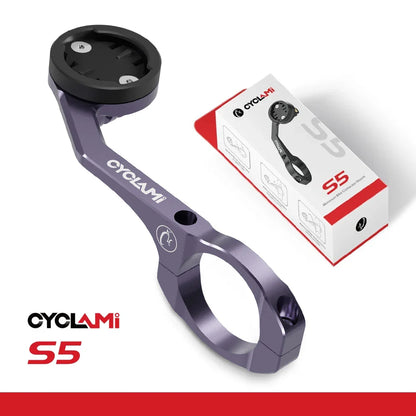 CYCLAMI S5 Aluminum Alloy Double-Sided Bike Computer Mount — MTB Road GPS Headlight Holder for GARMIN, XOSS, IGPSPORT, Coospo