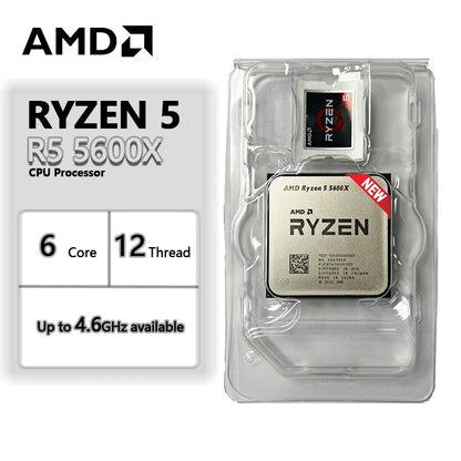 AMD Ryzen 5 5600X CPU - 6-Core, 12-Thread, 3.7GHz, 32MB L3 Cache, 7NM, 65W TDP, Socket AM4