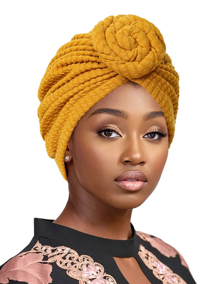 Women’s Fashion Turban Hijab Hat – Soft Elastic African Head Wrap, Breathable Muslim Chemo Cap for Girls & Women