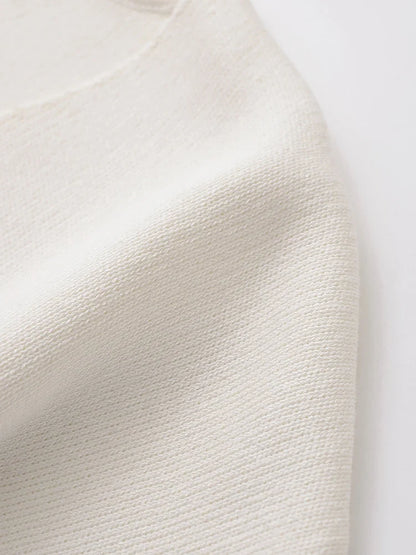 2024 Women’s Casual V-Neck Short Sleeve Knitted Top – Simple Plain Autumn Fashion