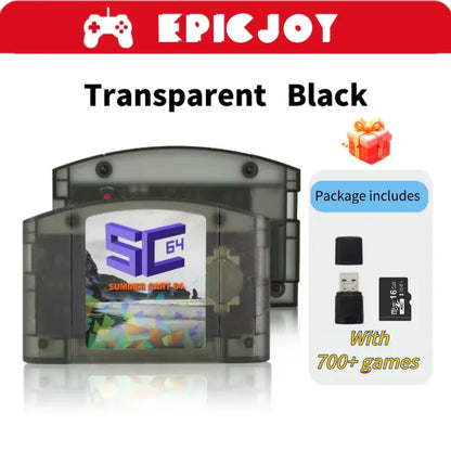 EPICJO SummerCart 64 Open Source N64 Game Card – 700+ Games & 64DD Compatibility, Includes Free 16GB SD Card for Nintendo 64
