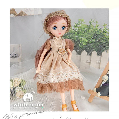 26cm BJD Doll for Girls – Purple Hair Fashion Princess with Big Eyes & Accessories Gift