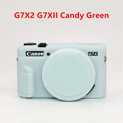 Canon G7X Silicone Camera Case - Soft Rubber Shockproof Body Cover with Lens Cap for G7X Mark II III G7XII G7X2 G7XIII G7X3