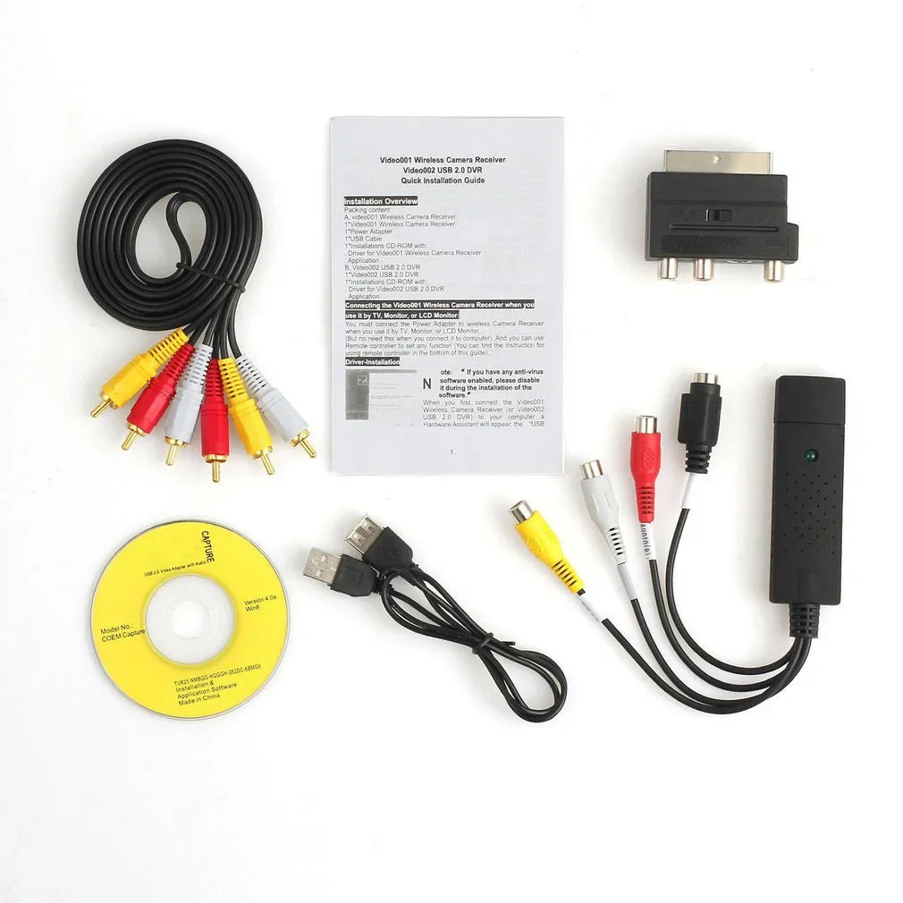 USB 2.0 VHS to DVD Video Converter – Capture Analog Video to Digital Format for IPTV, Audio, and Gaming