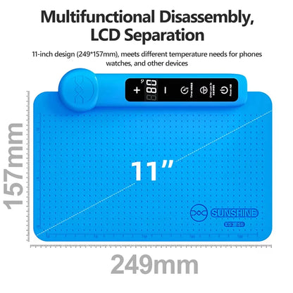 SUNSHINE LS3 SE 11 Inch LCD Screen Separator Heating Plate – Adjustable 40–120°C with Timer & Memory for Mobile Phone Repair Tools