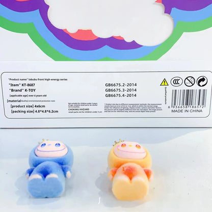 12pcs V3 Big Into Energy Cartoon Flocking Blind Box Cute Doll Desktop Ornaments Surprise Gifts for Kids