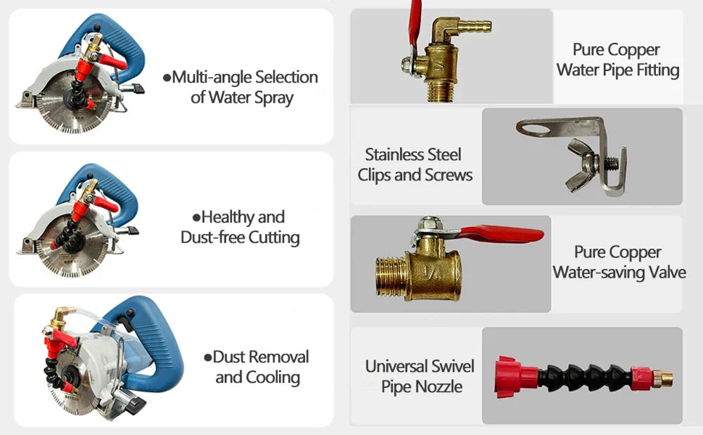 Coolant Misting Nozzle System – Dust-Proof Water Sprayer for Marble, Tile & Brick Cutting Machines