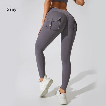 DIAS FIT JOY Women’s Nylon Yoga Pants – High-Waisted Butt-Lifting Tight Leggings with Pockets, Breathable No-T-Line Fitness Wear