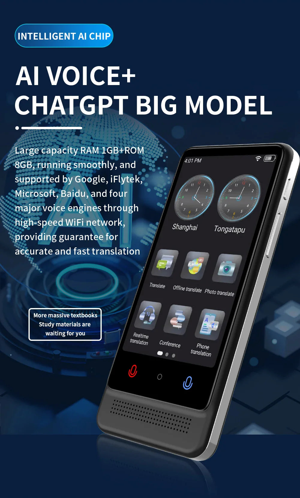 Intelligent Offline Translator – 137 Languages, AI ChatGPT Translation Device for Polish, Ukrainian, Turkish, Russian & More
