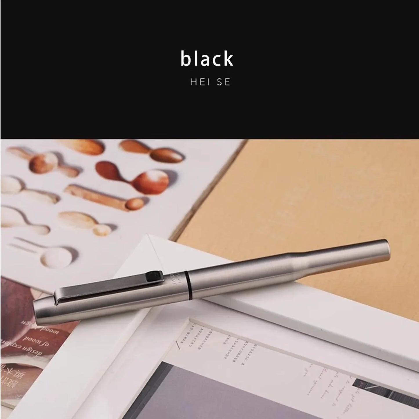 MAJOHN B25 Fountain Pen – Stainless Steel Imported F Nib with Ink Absorber, Dual-Purpose High-End Office Stationery