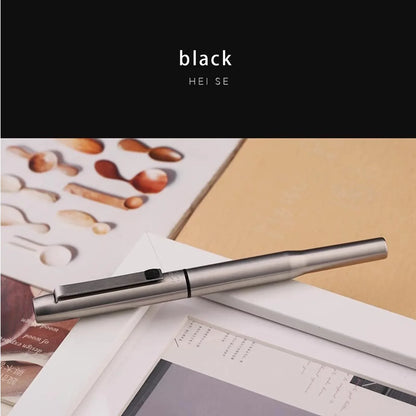 MAJOHN B25 Fountain Pen – Stainless Steel Imported F Nib with Ink Absorber, Dual-Purpose High-End Office Stationery