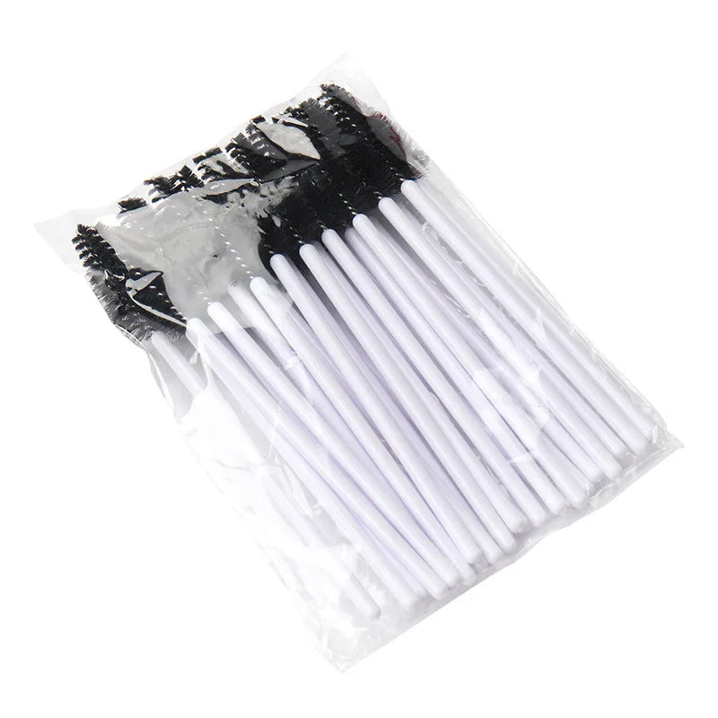 25pcs Eyelash Extension Brush Set - Mascara Wands, Micro Applicators & Spoolie Makeup Tools