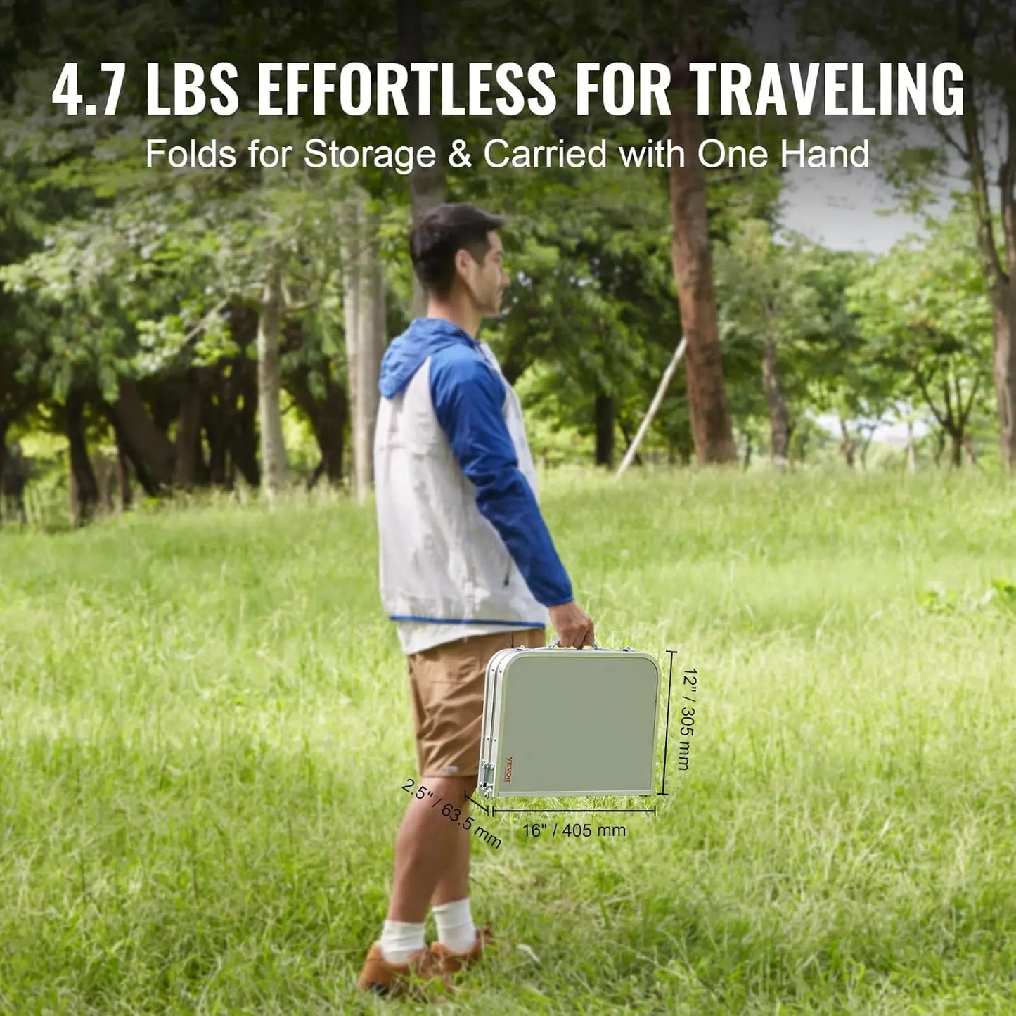 Outdoor Portable Foldable Table – Ultralight Aluminum Camping & Picnic Table with High Bearing Capacity for Nature Hikes