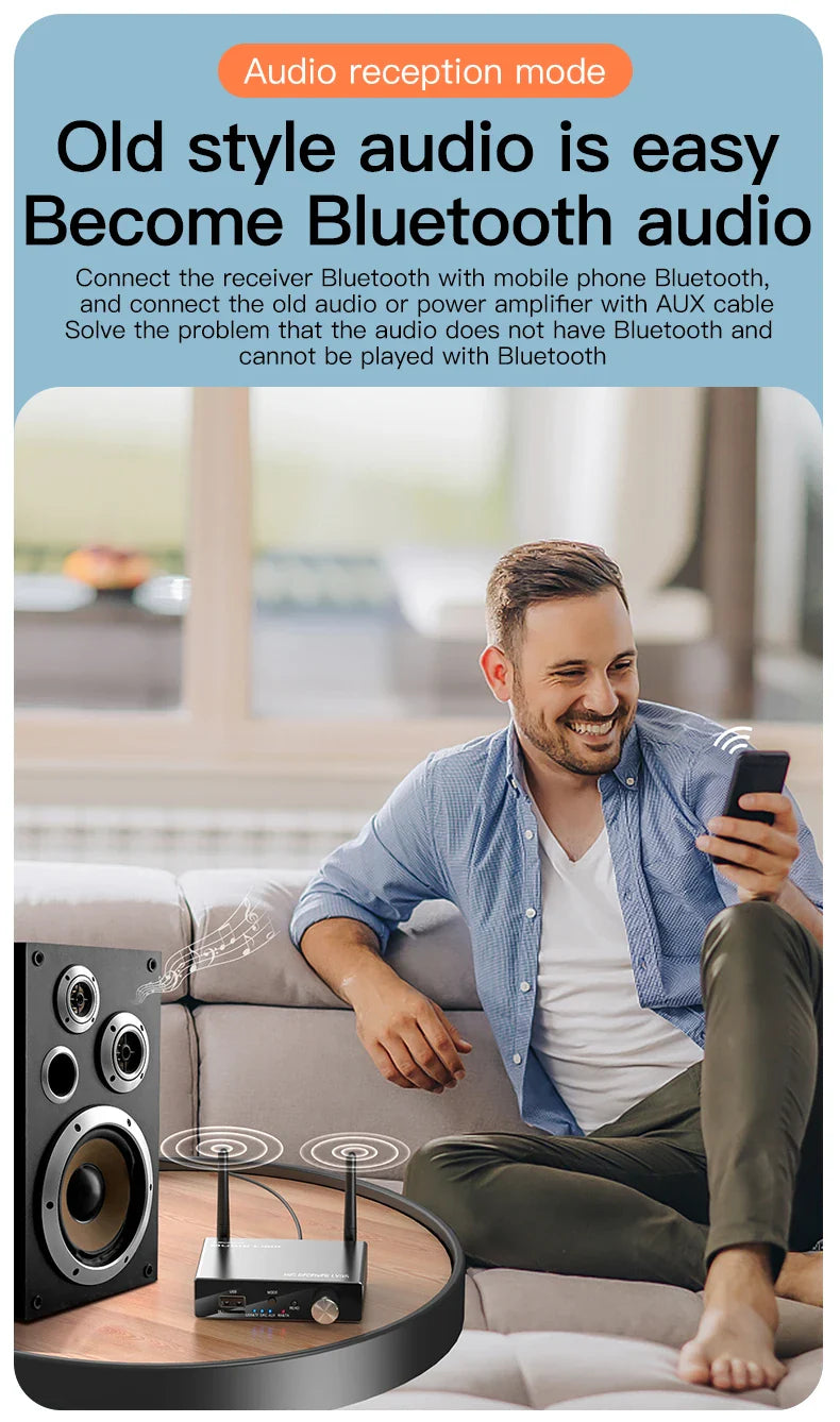 Bluetooth 5.3 Transmitter & Receiver | Low Latency Stereo AUX 3.5mm, Optical Wireless Audio Adapter with Remote Control for TV & PC