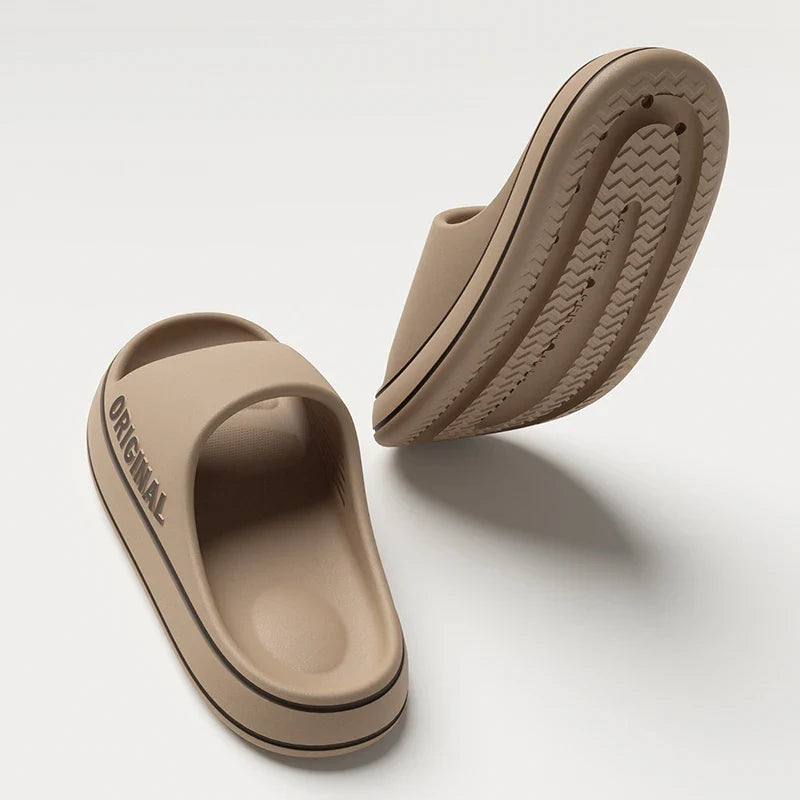Women's Ultra-Light Thick Sole Beach Slides: Soft Sandals for Summer Seaside - Fashionable Anti-Slip Bathroom Slippers