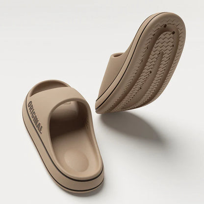 Women's Ultra-Light Thick Sole Beach Slides: Soft Sandals for Summer Seaside - Fashionable Anti-Slip Bathroom Slippers