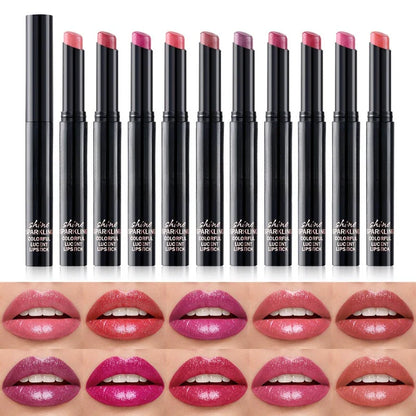 Diamond Pearlescent Waterproof Lipstick – Long-Lasting Matte Velvet Red Lip Makeup Cosmetics