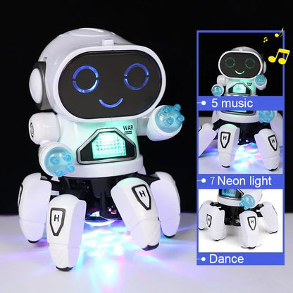 Dance Music Robot Octopus Toy – 6-Claw Spider Vehicle Robot with Lights & Sound, Early Education Birthday Gift for Kids