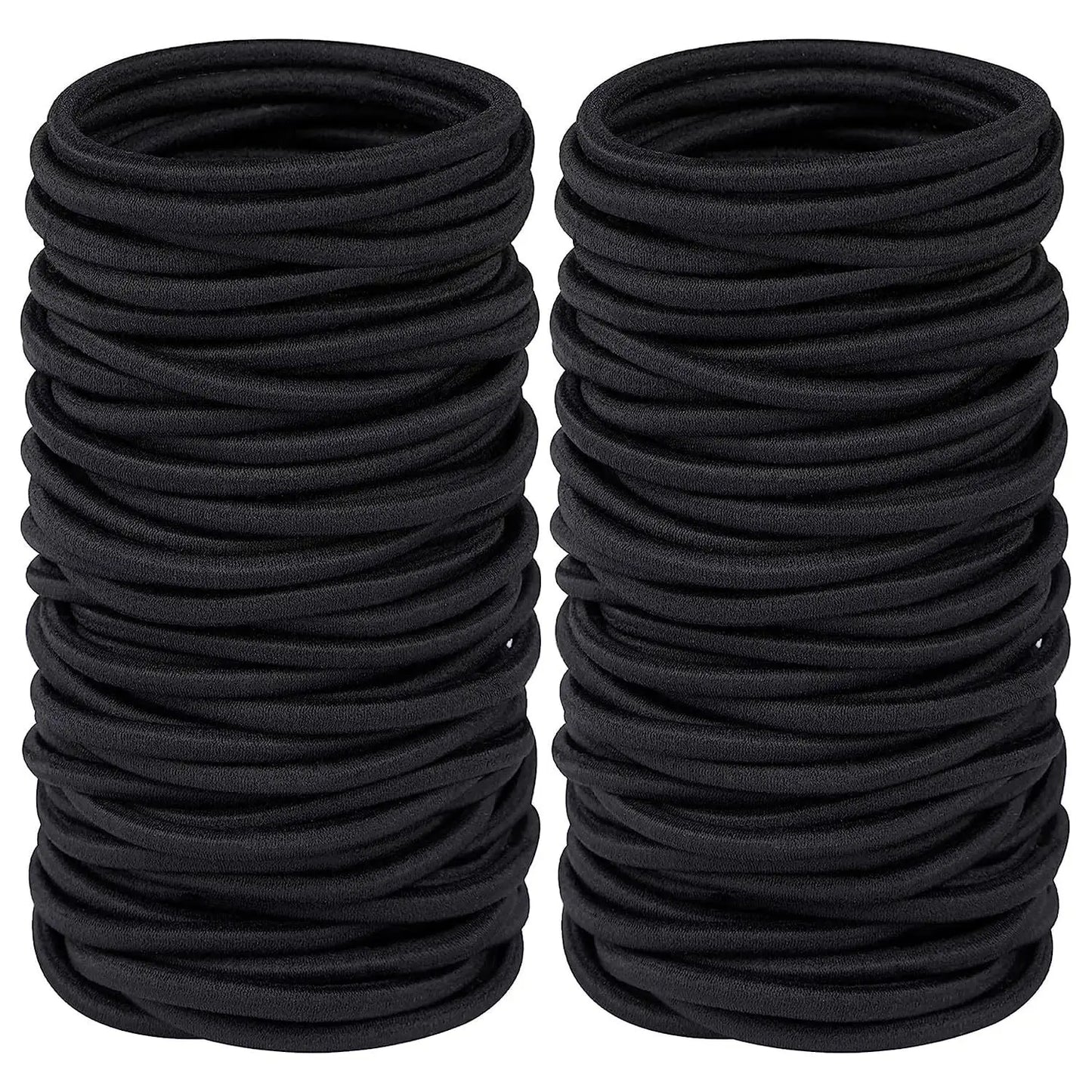 10/30/50PCS Black Elastic Hair Bands - 4MM Ponytail Holders & Scrunchies for Women, Men & Girls