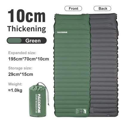 Ultralight Self-Inflating Air Mattress - Thick Splicing Sleeping Pad for Beach, Picnic, and Camping Tent