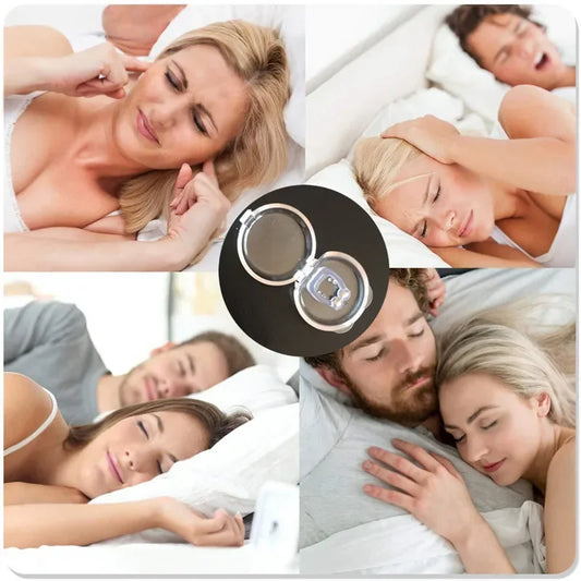 Silicone Magnetic Anti-Snore Nose Clip – Sleep Aid Apnea Guard with Case for Night Snoring Solution