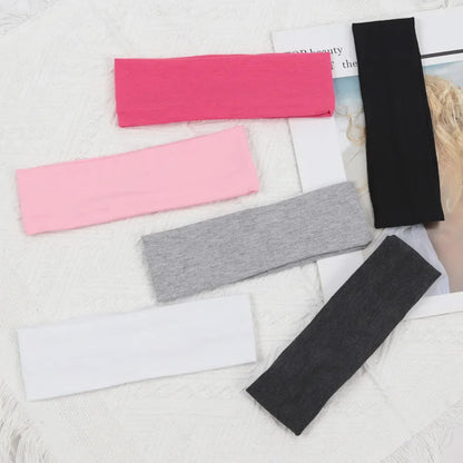 3pcs Elastic Solid Color Hair Bands – Unisex Headbands for Sports, Yoga, Running & Fitness