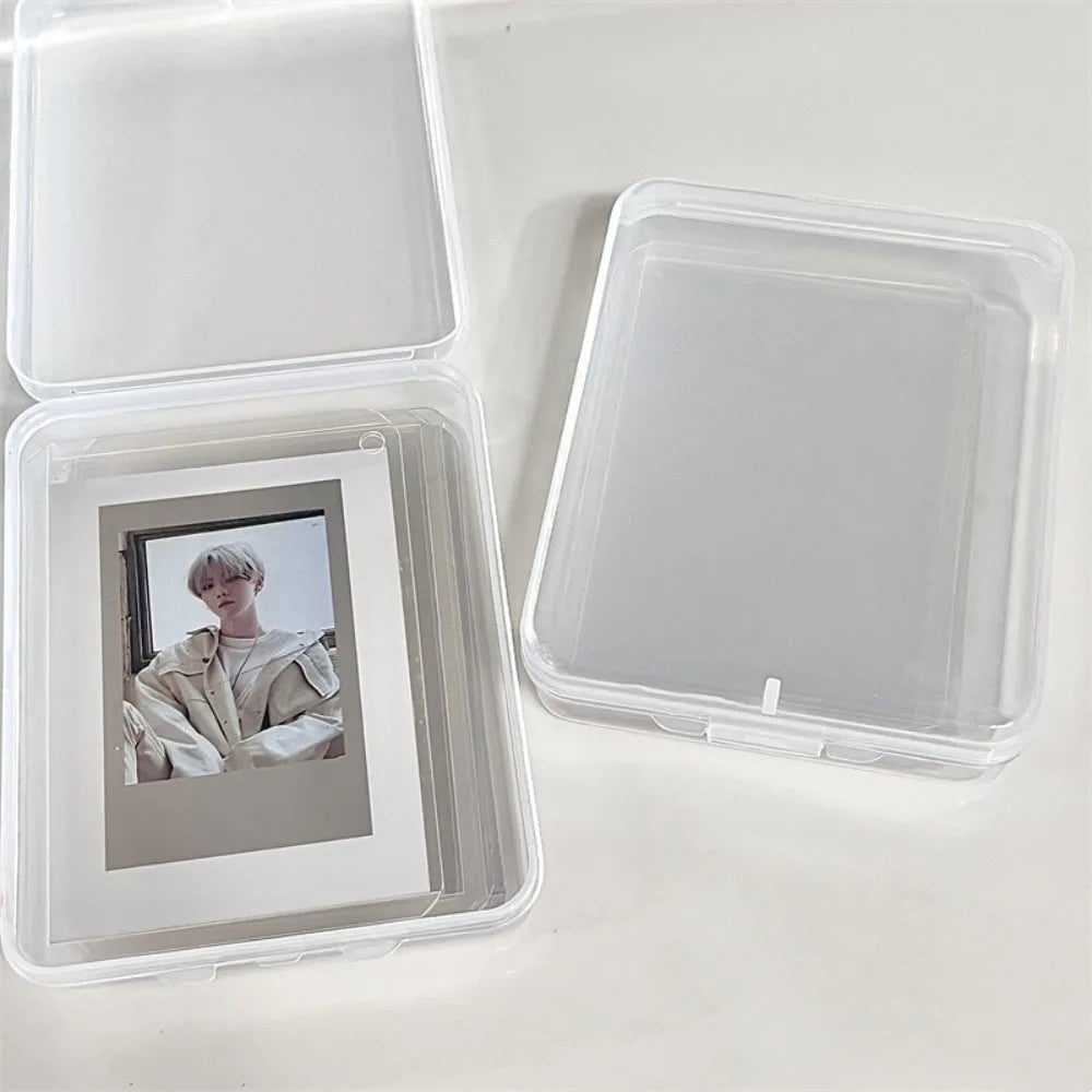Transparent Plastic Card Storage Box - Small Organizer Case for Photocards, Stationery & Desk Accessories