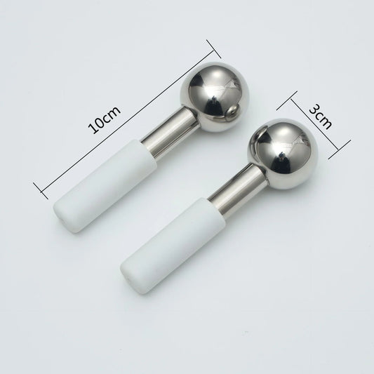 Mini 2pcs Stainless Steel Ice Globes – Cryo Sticks for Face & Eyes, Cold Roller for Puffiness, Wrinkles & Dark Circles
