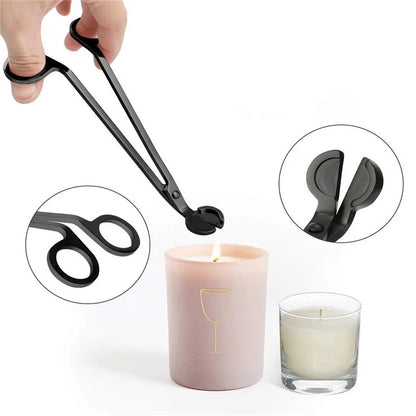 3-Piece Candle Care Set - Stainless Steel Wick Trimmer, Scissors, Extinguisher Hook, Portable Candle Accessories for Home Use