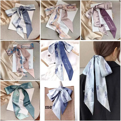 Fashion Ribbon Headband – New Floral Chinese Style Scarf, Oil Painting Floral Hair Bands for Women
